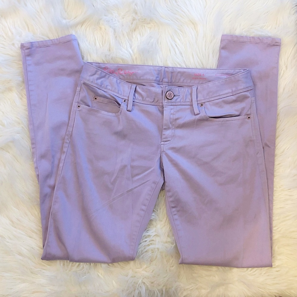🚫SOLD🚫Lilly Pulitzer Lilac Sateen Worth Skinny - Picture 2 of 8